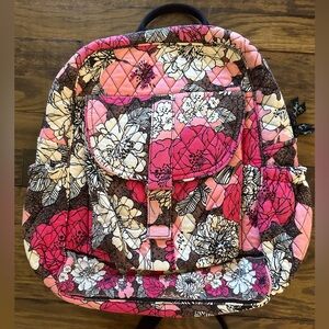Vera Bradley Pink and Brown Floral Backpack